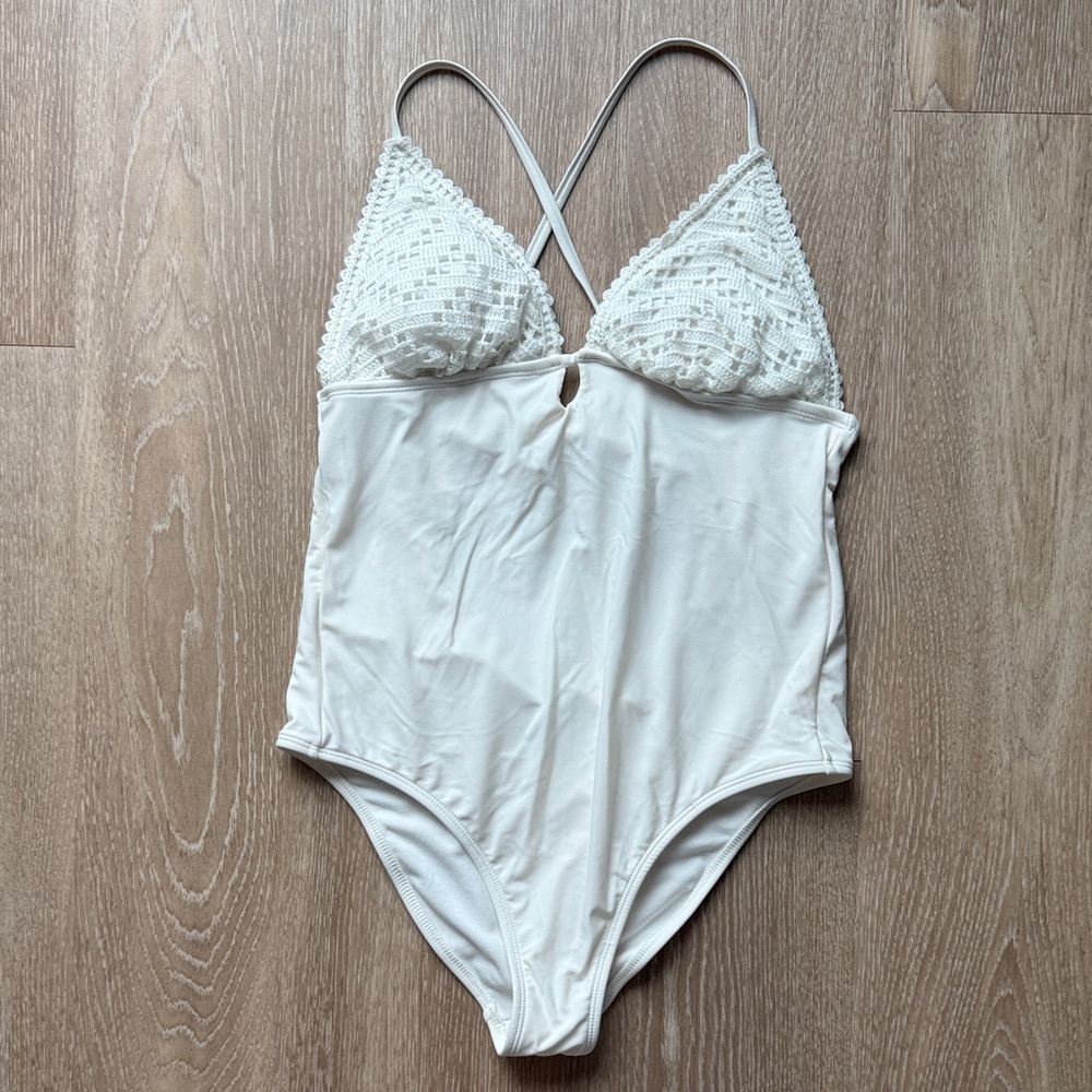 White Lace One-Piece Swimsuit